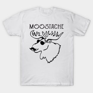 Moose-stache Funny Moose Mustache With Sunglasses Design T-Shirt